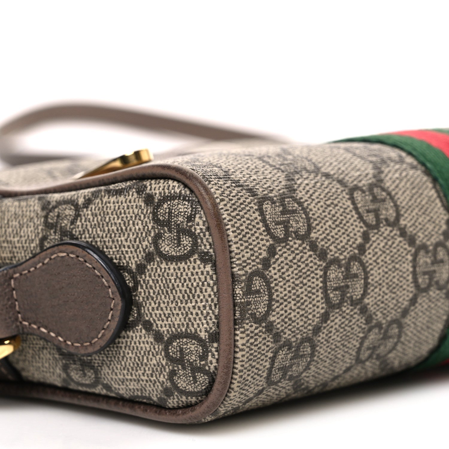 Gucci GG Supreme Monogram Web Mini Ophidia Shoulder Bag Brown 8 of 10