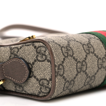 Gucci GG Supreme Monogram Web Mini Ophidia Shoulder Bag Brown 8 of 10