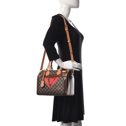 Louis Vuitton Transformed Damier Ebene Time Trunk Speedy Bandouliere 25 Black 2 of 10