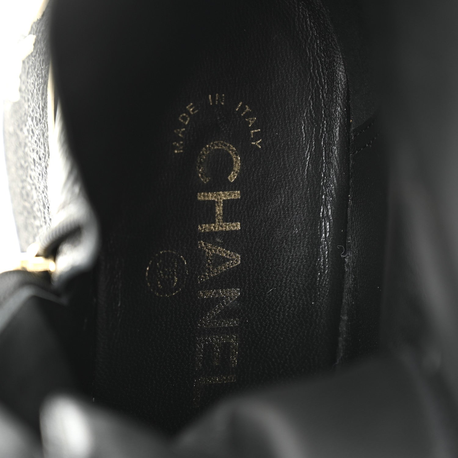 Chanel Shiny Crumpled Lambskin Lace Up Combat Boots 37 Black 7 of 9