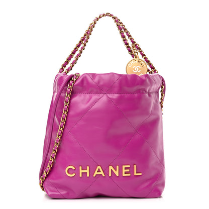 Chanel Shiny Calfskin Quilted Mini Chanel 22 Purple 1 of 11