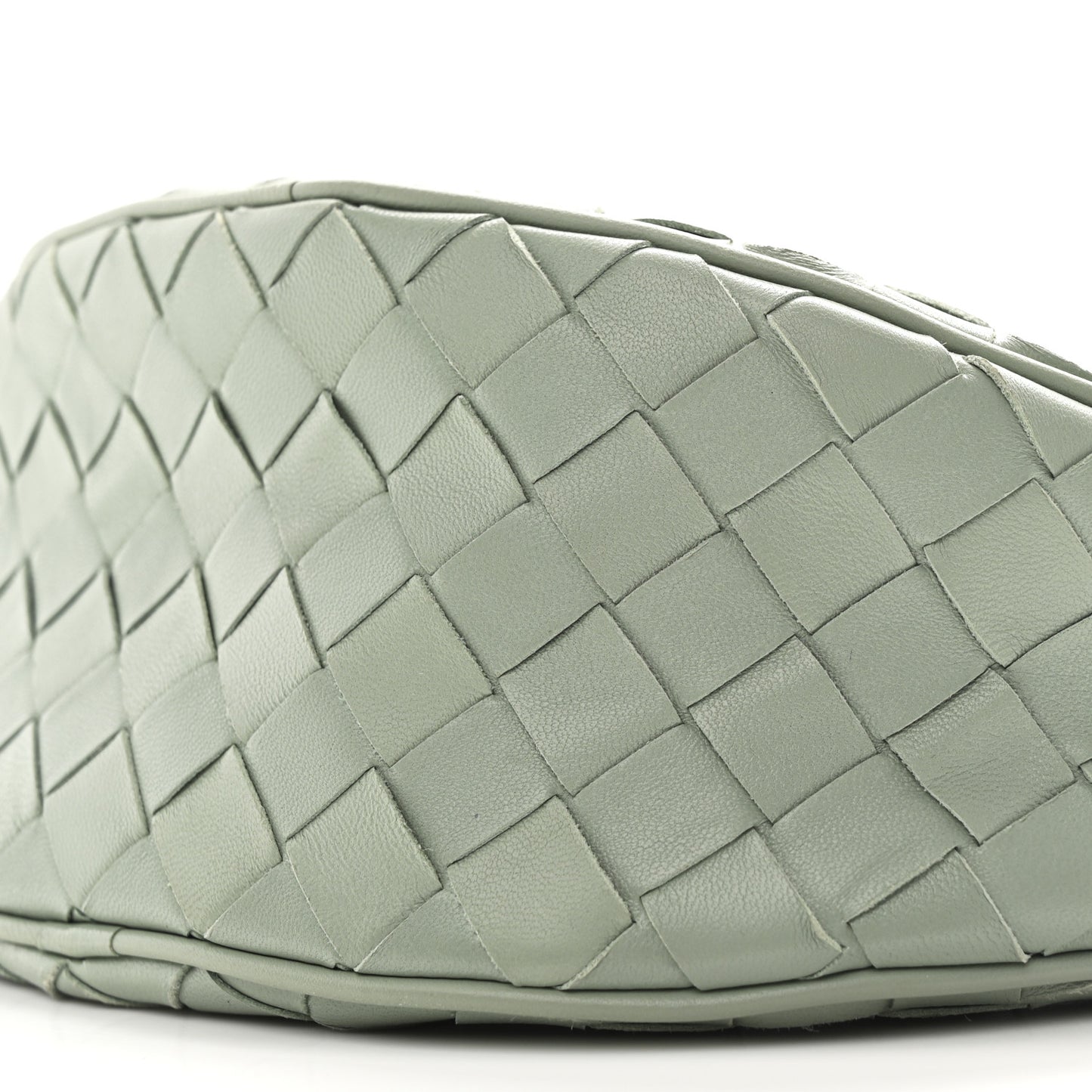 Nappa Intrecciato Half Moon Pouch On Strap Sauge