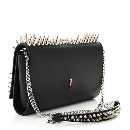 Christian Louboutin Calfskin Spikes Paloma Clutch Black 3 of 11