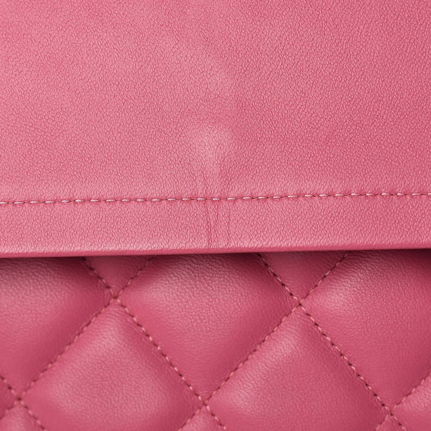 Lambskin Quilted Maxi Double Flap Dark Pink