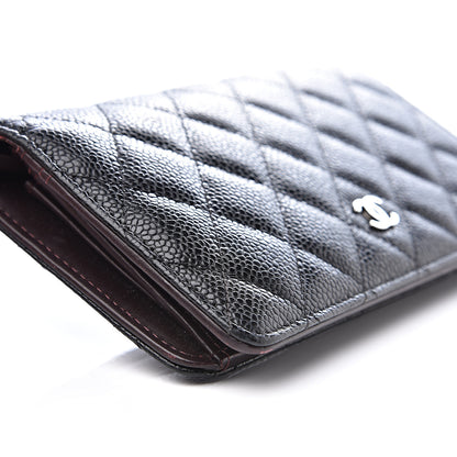 Chanel Caviar Quilted Yen Wallet Black 10 of 11