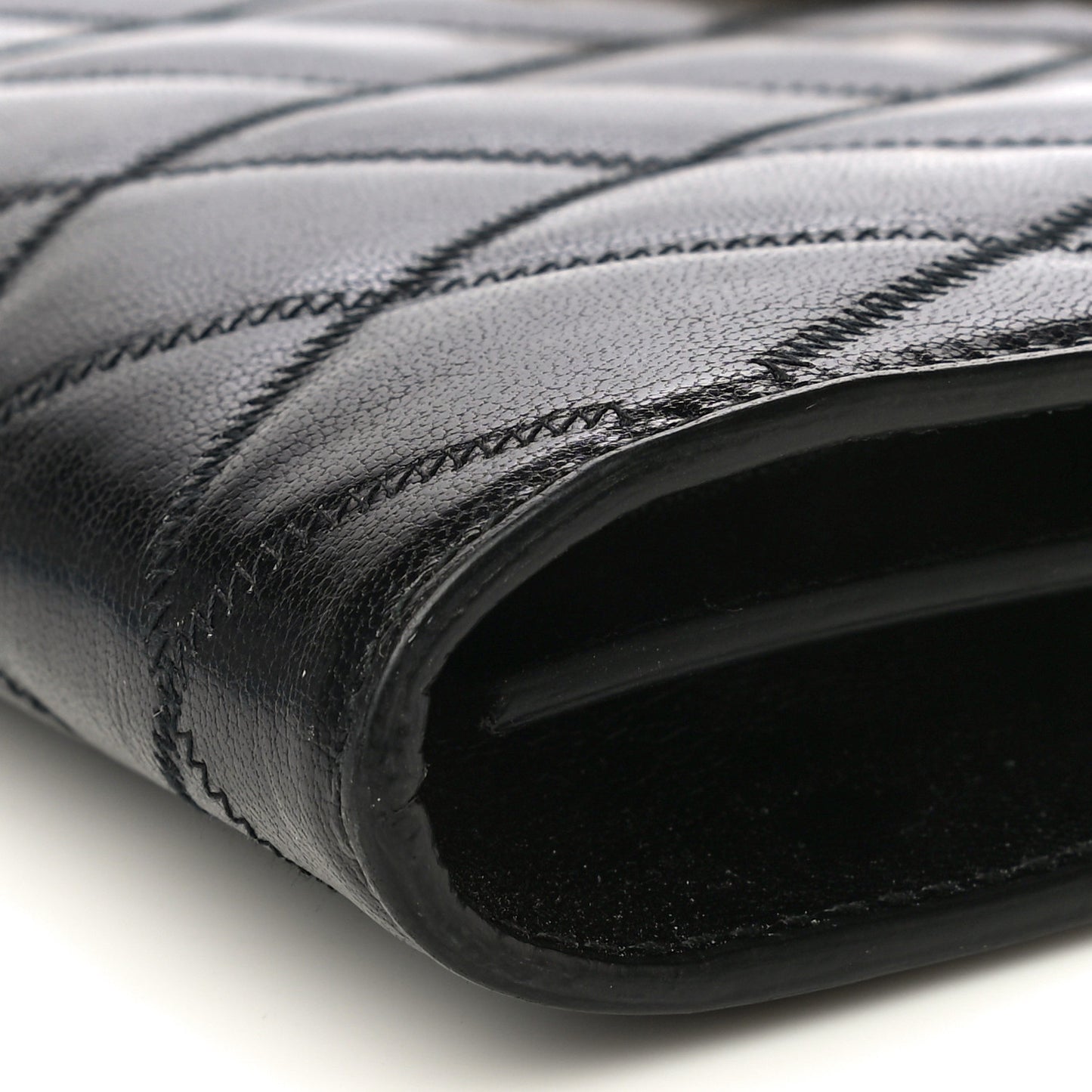 Goatskin Quilted Medium Gem Bag Black