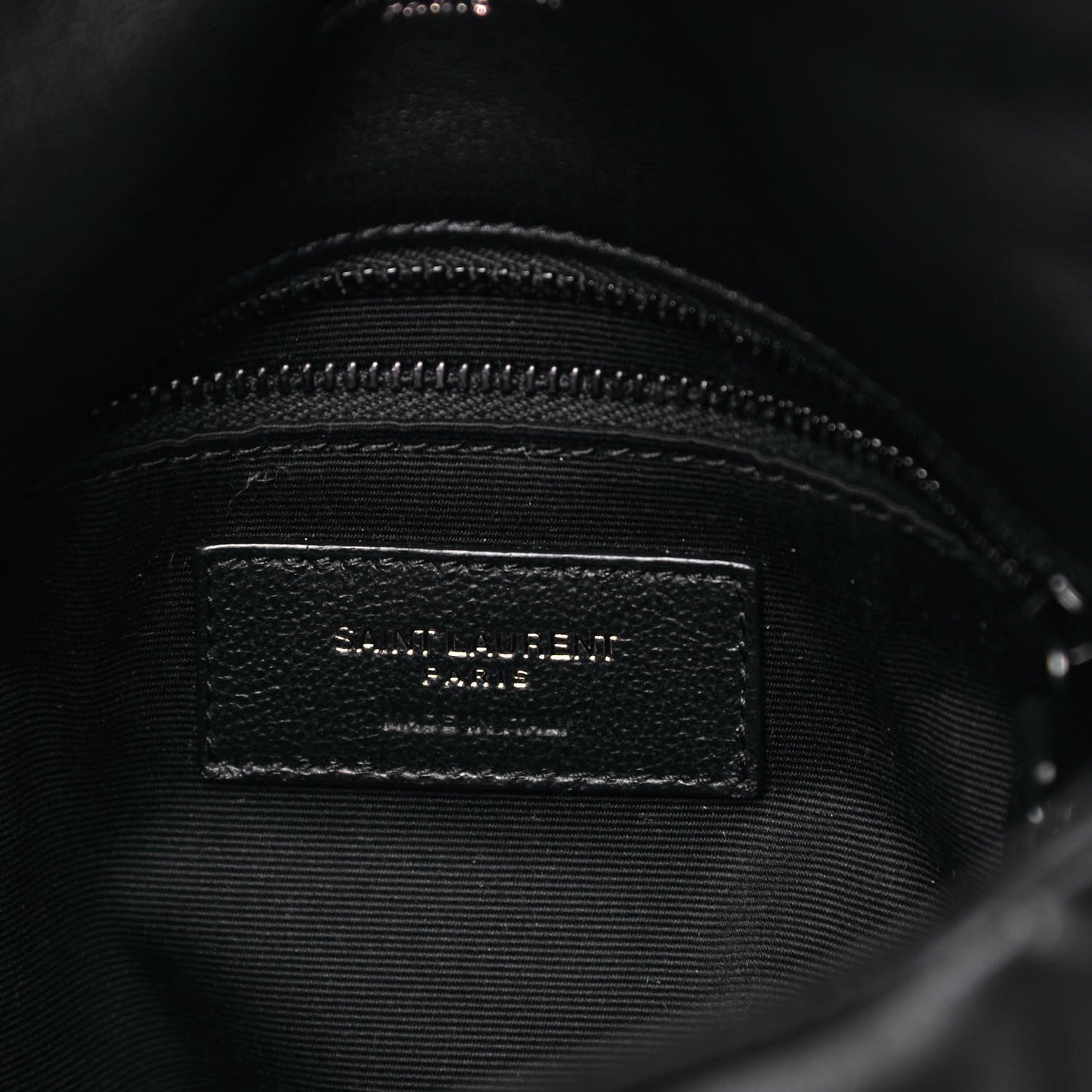 Lambskin Quilted Small Loulou Puffer Monogram Chain Satchel Black