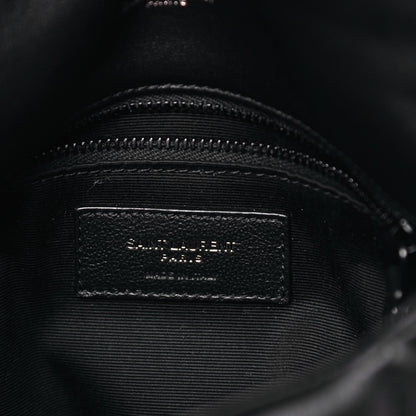 Saint Laurent Lambskin Quilted Small Loulou Puffer Monogram Chain Satchel Black 6 of 9