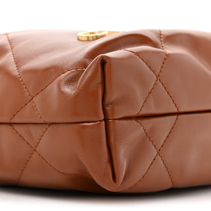 Chanel Shiny Calfskin Quilted Mini Chanel 22 Light Brown 10 of 11