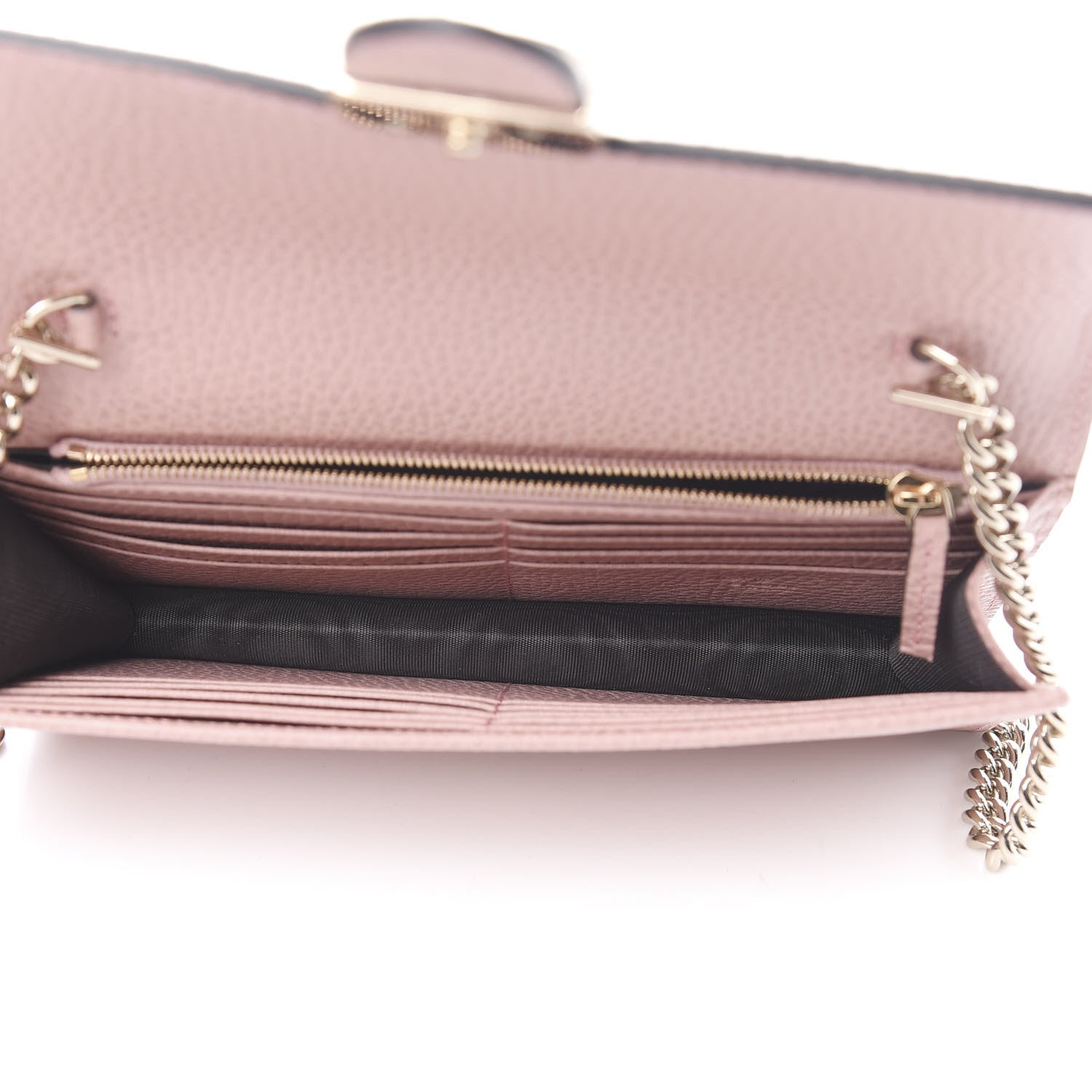 Gucci Dollar Calfskin Interlocking G Chain Wallet Soft Pink 5 of 11