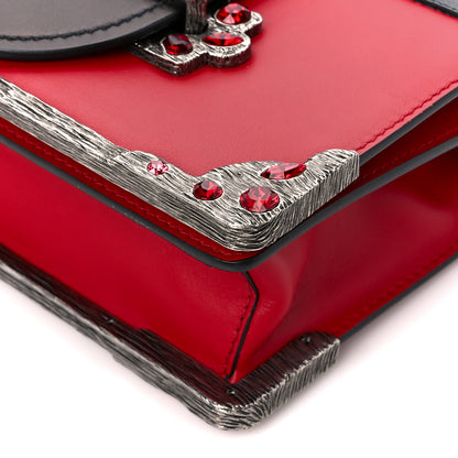 Prada City Calfskin Saffiano Crystal Cahier Bag Fuoco Black 10 of 11