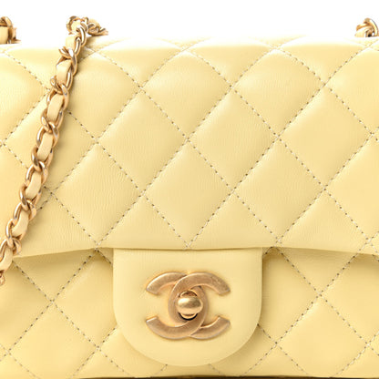 Chanel Lambskin Quilted Mini Pearl Crush Flap Yellow 10 of 10