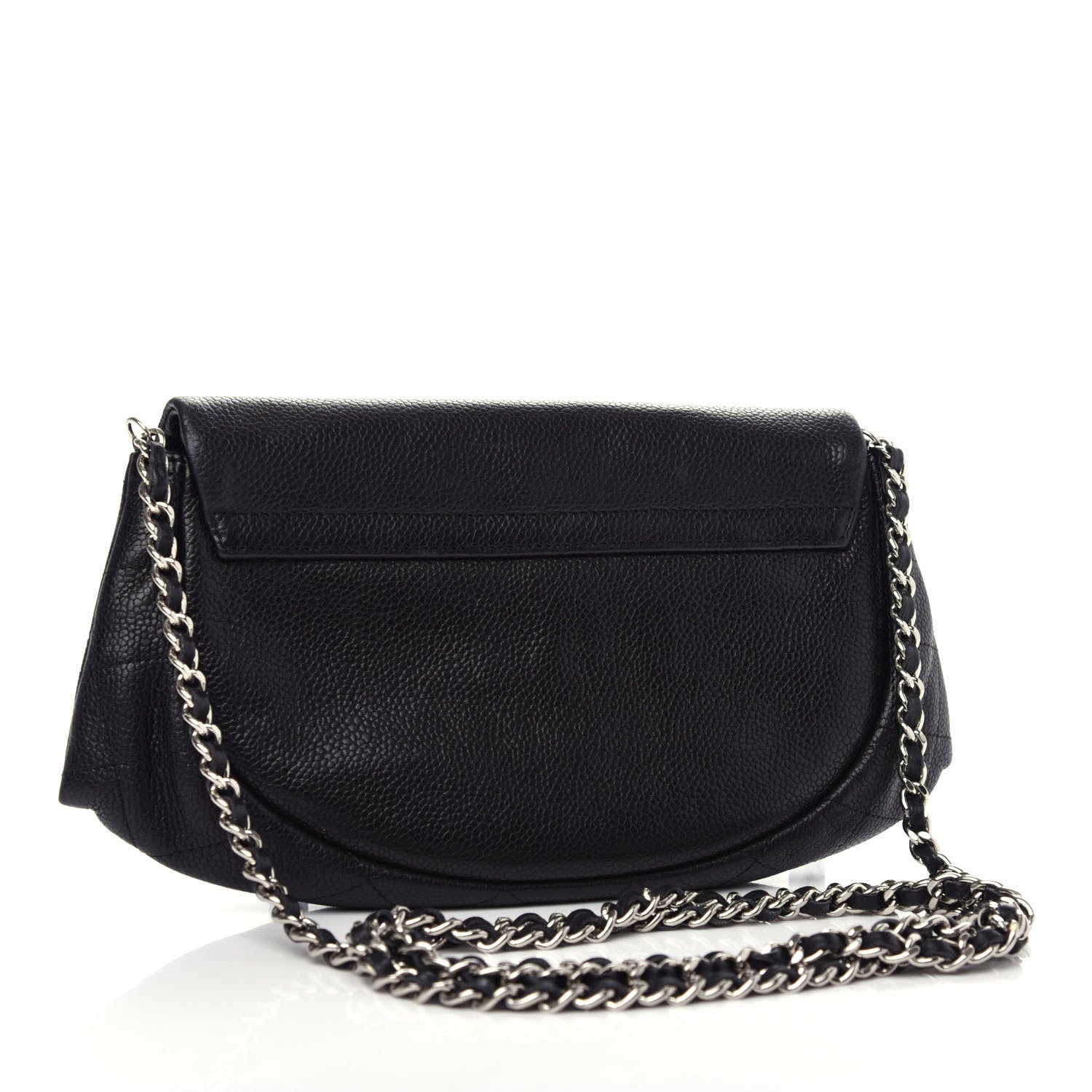 Chanel Caviar Half Moon Wallet On Chain WOC Black 3 of 12