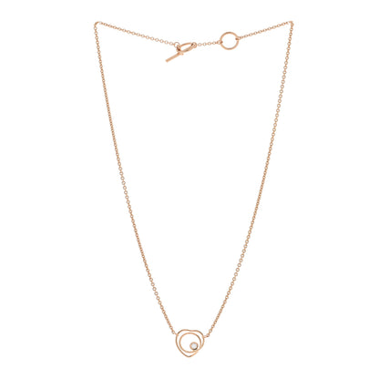 Hermes 18K Rose Gold Diamond TPM Vertige Coeur Necklace 3 of 5