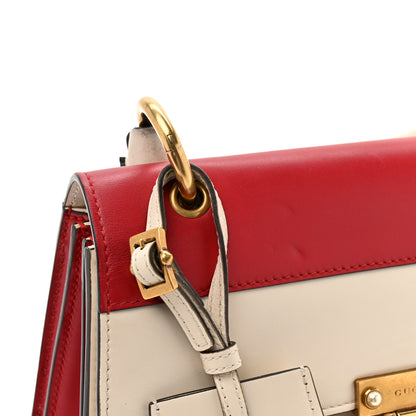 Gucci Calfskin Sylvie Web Small Queen Margaret Top Handle Bag Hibiscus Red Mystic White 14 of 16