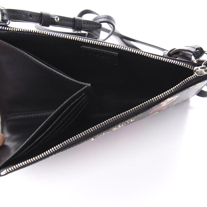 Givenchy Textured Coated Canvas Pansy Print Iconic Pouch Crossbody Black Multicolor 4 of 5