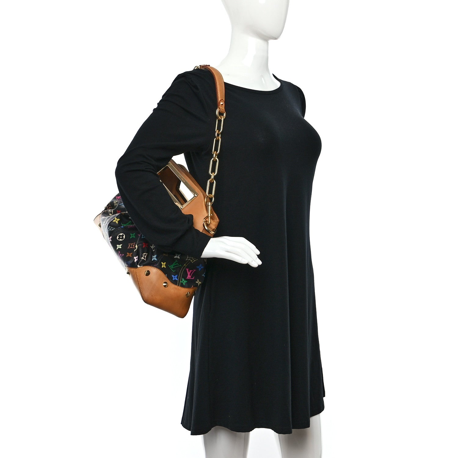 Louis Vuitton Monogram Multicolor Judy GM Black 2 of 8