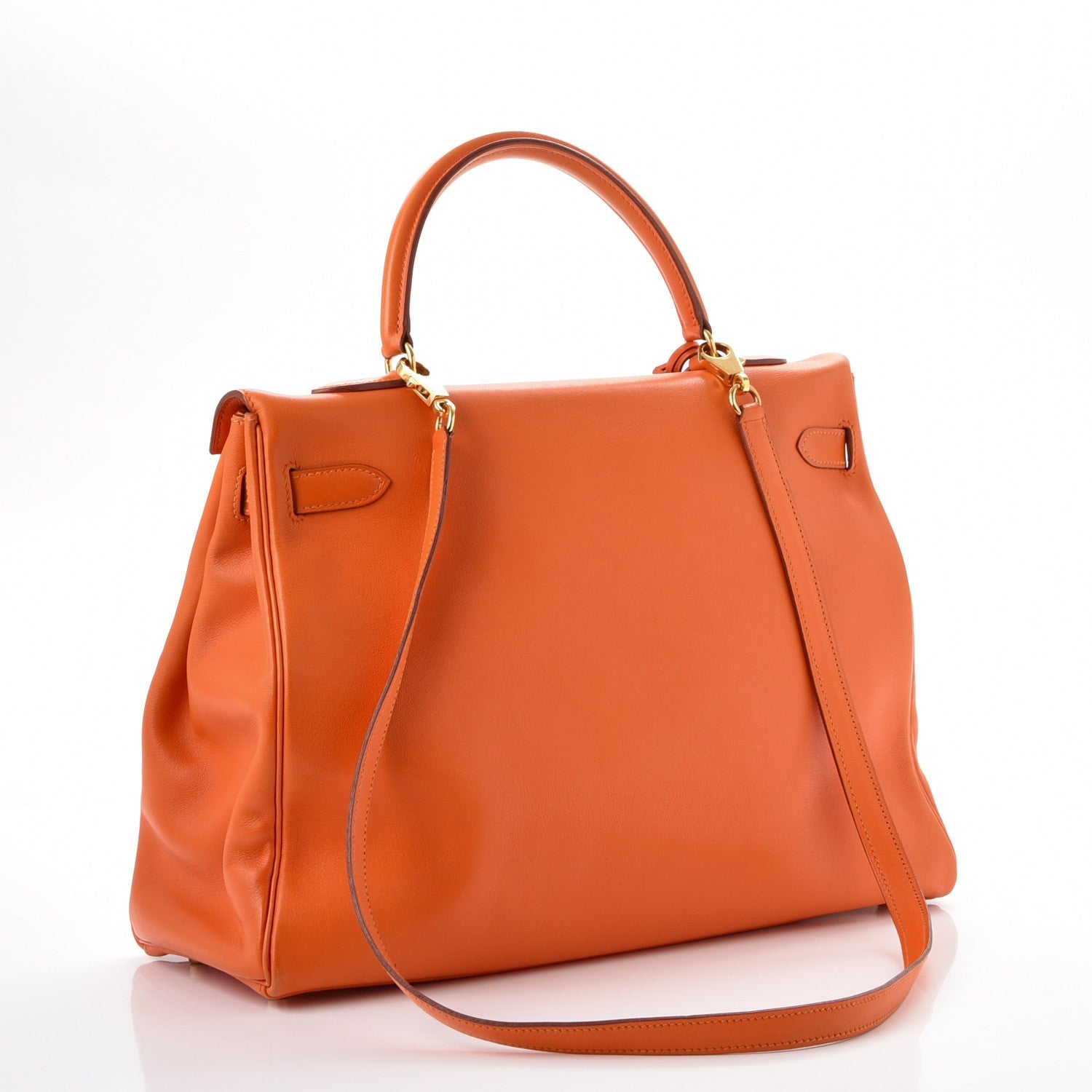 Hermes Veau Gulliver Kelly Retourne 35 Orange 4 of 13