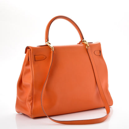 Hermes Veau Gulliver Kelly Retourne 35 Orange 4 of 13