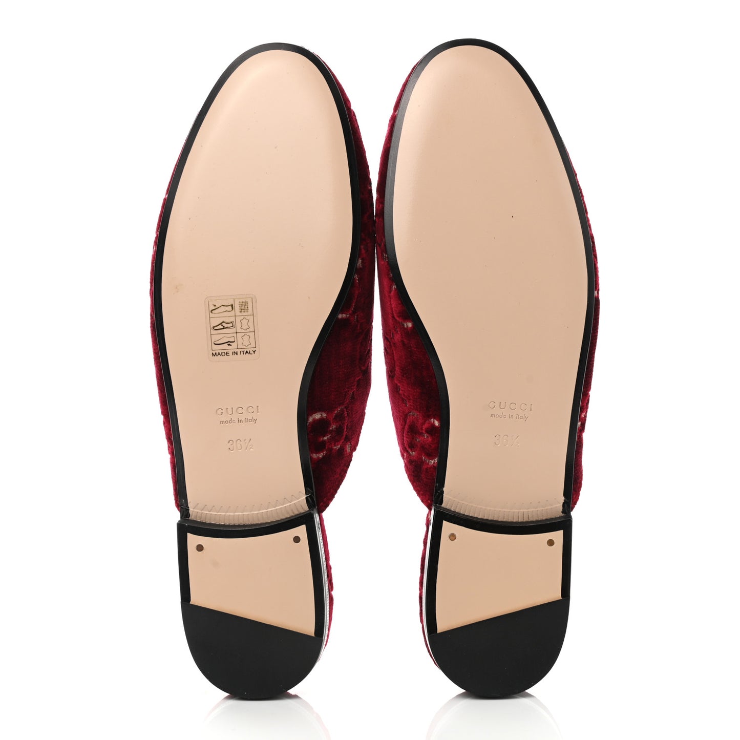 Velvet GG Monogram Womens Princetown Slippers 36.5 Red Cipria