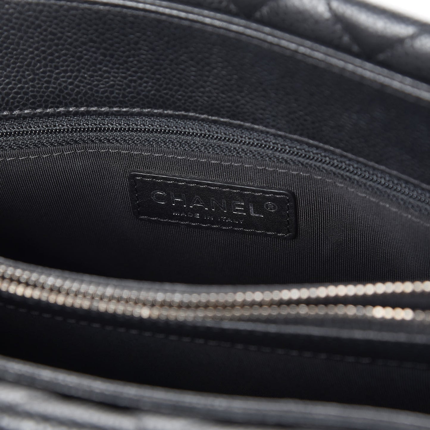 Caviar Quilted City Shopping Tote Black