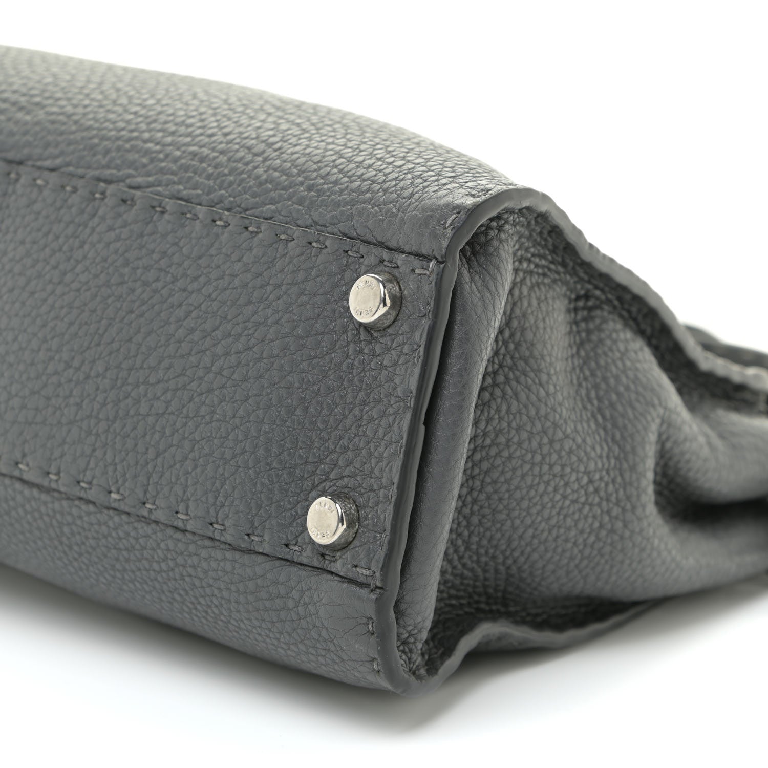 Fendi Cuoio Romano Selleria Bi-Color Medium Peekaboo Iconic Satchel Asfalto Latte 10 of 18