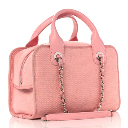 Chanel Canvas Deauville Small Bowling Bag Pink 3 of 9