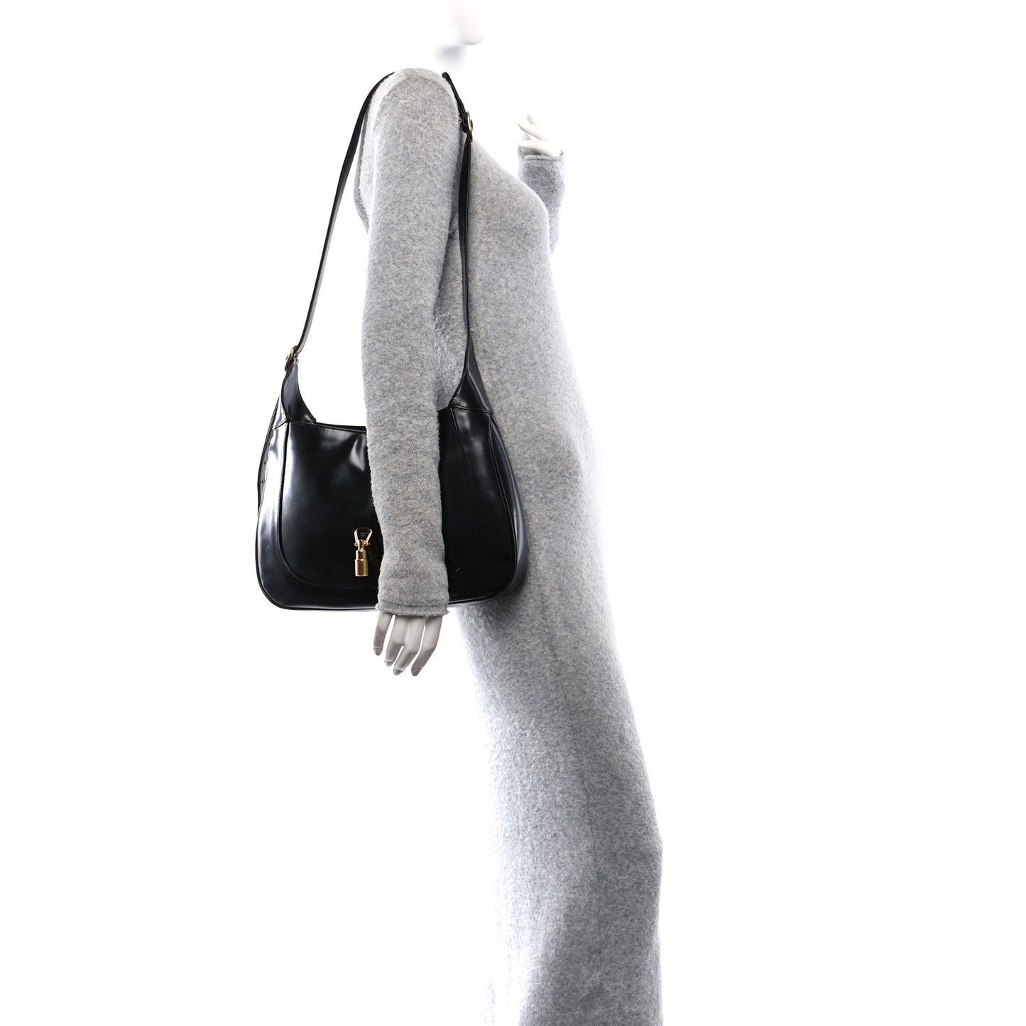 Boarded Dyana Lux Calfskin Medium Jackie 1961 Hobo Black