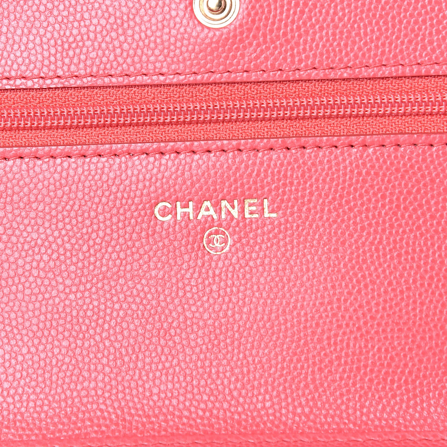 Chanel Caviar Quilted Wallet on Chain WOC Coral 6 of 11