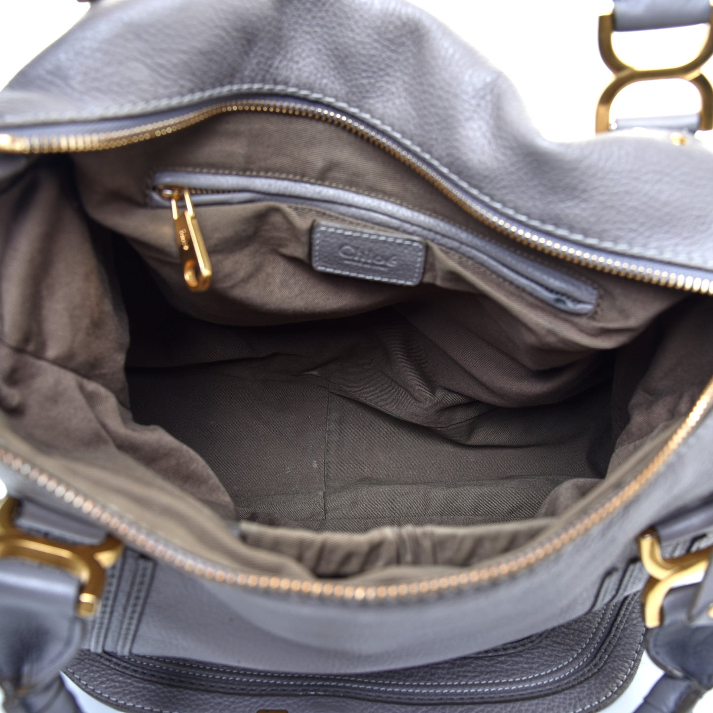 Calfskin Large Marcie Satchel Cashmere Grey