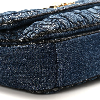 Salvatore Ferragamo Denim Quilted Gancini Flap Bag Blue 8 of 9