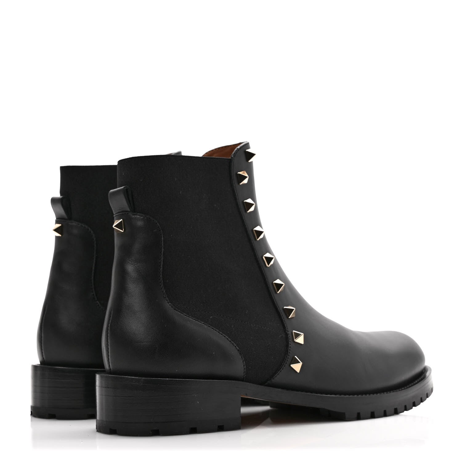Valentino Garavani Calfskin Rockstud Beatle Chelsea 20mm Ankle Boots 38 Black 4 of 8