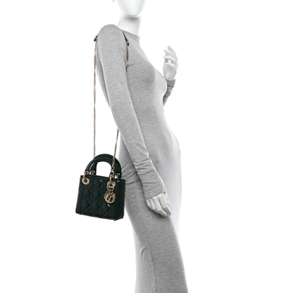 Christian Dior Patent Cannage Mini Lady Dior Pine Green 2 of 9