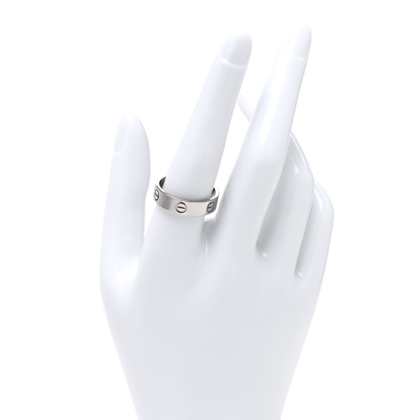 18K White Gold 5.5 LOVE Wedding Band Ring 60 9