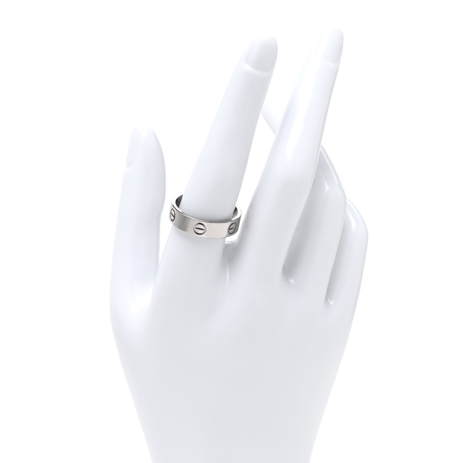 Cartier 18K White Gold 5.5 LOVE Wedding Band Ring 60 9 2 of 5