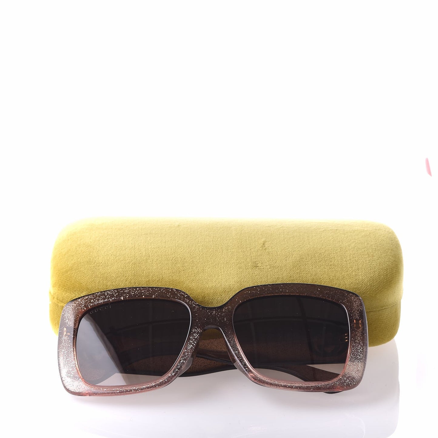 Acetate Glitter Optyl Square Sunglasses GG3837/F/S Brown Pink