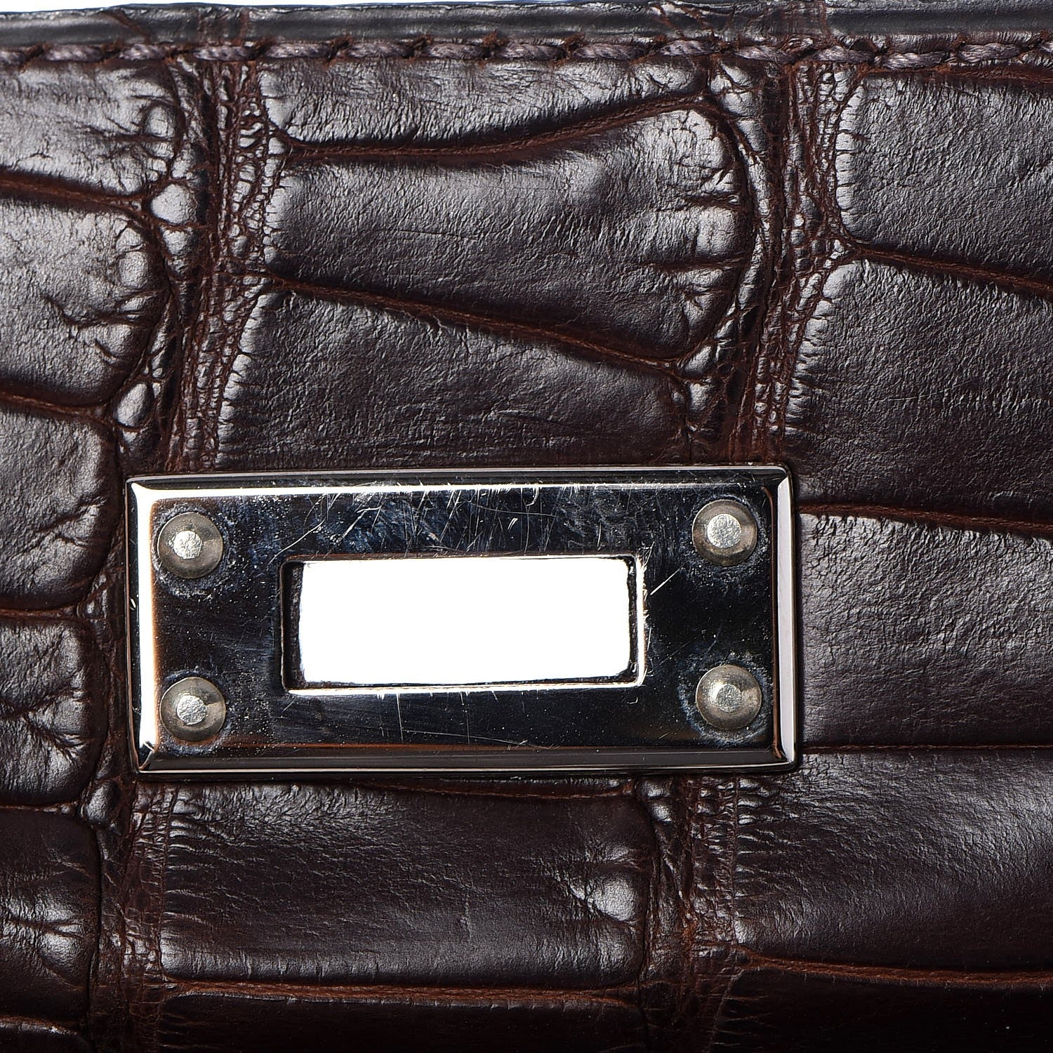 Hermes Matte Niloticus Crocodile Kelly Pochette Havane 9 of 23