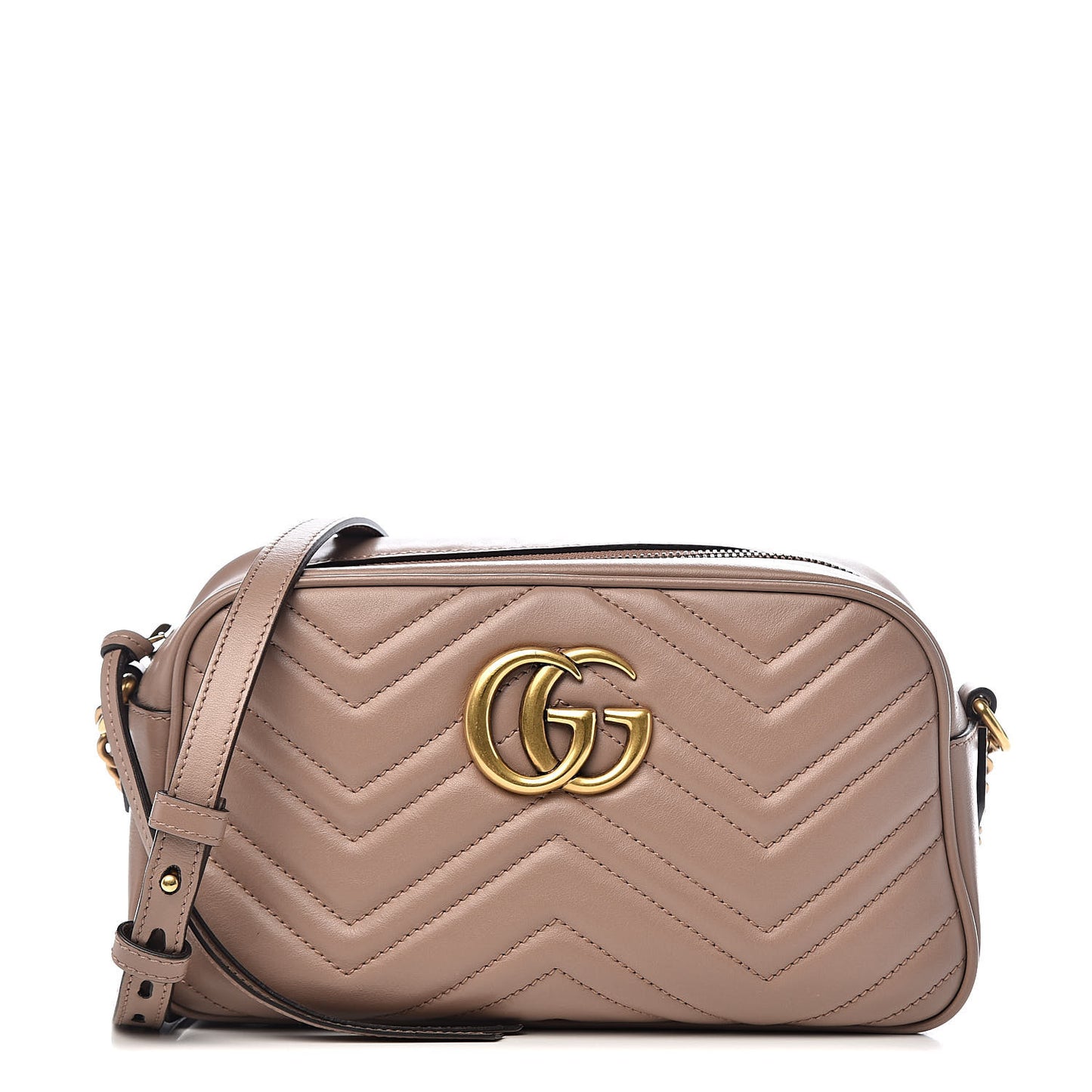 Calfskin Matelasse Small GG Marmont Chain Shoulder Bag Porcelain Rose