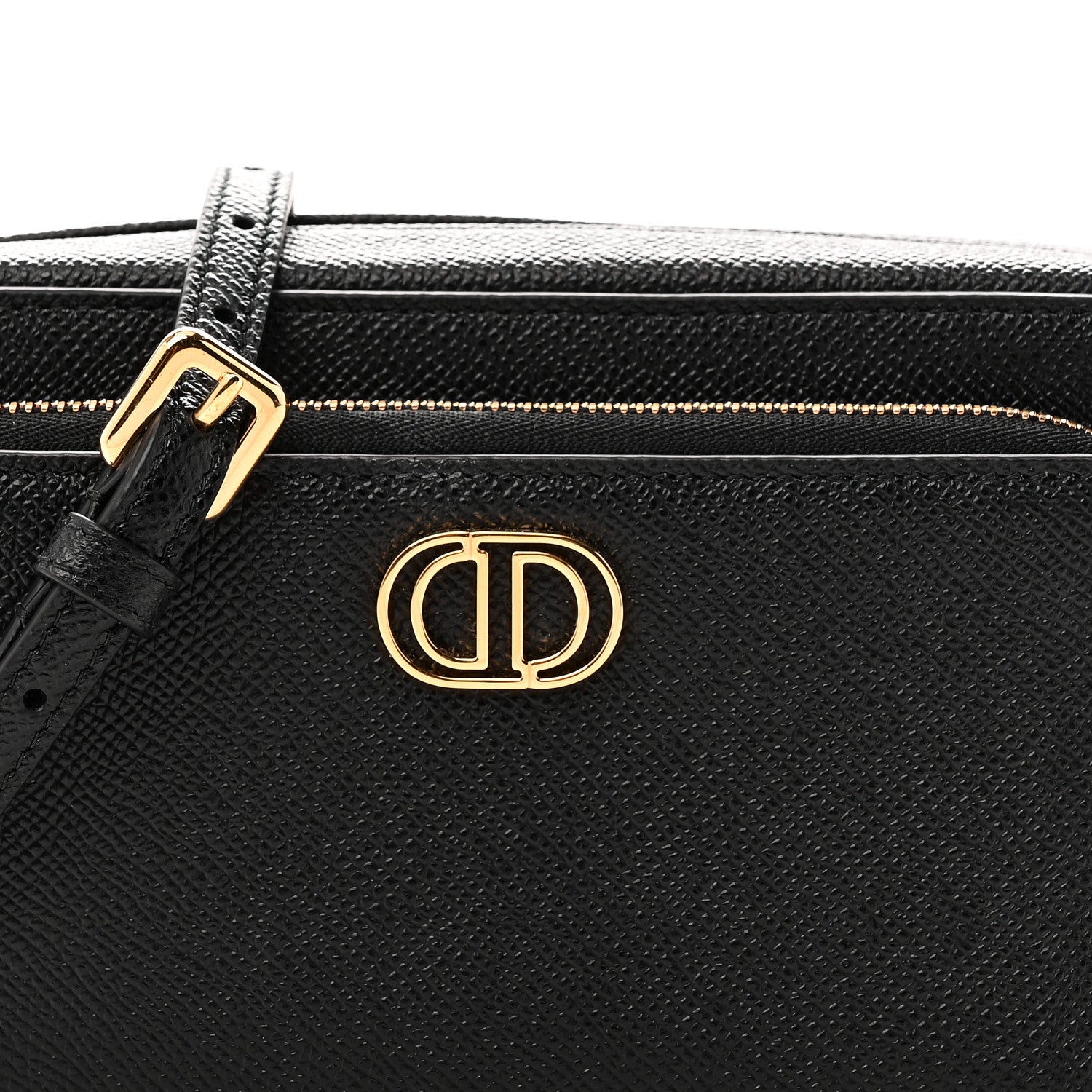 Christian Dior Grained Calfskin Caro Double Pouch Black 8 of 10