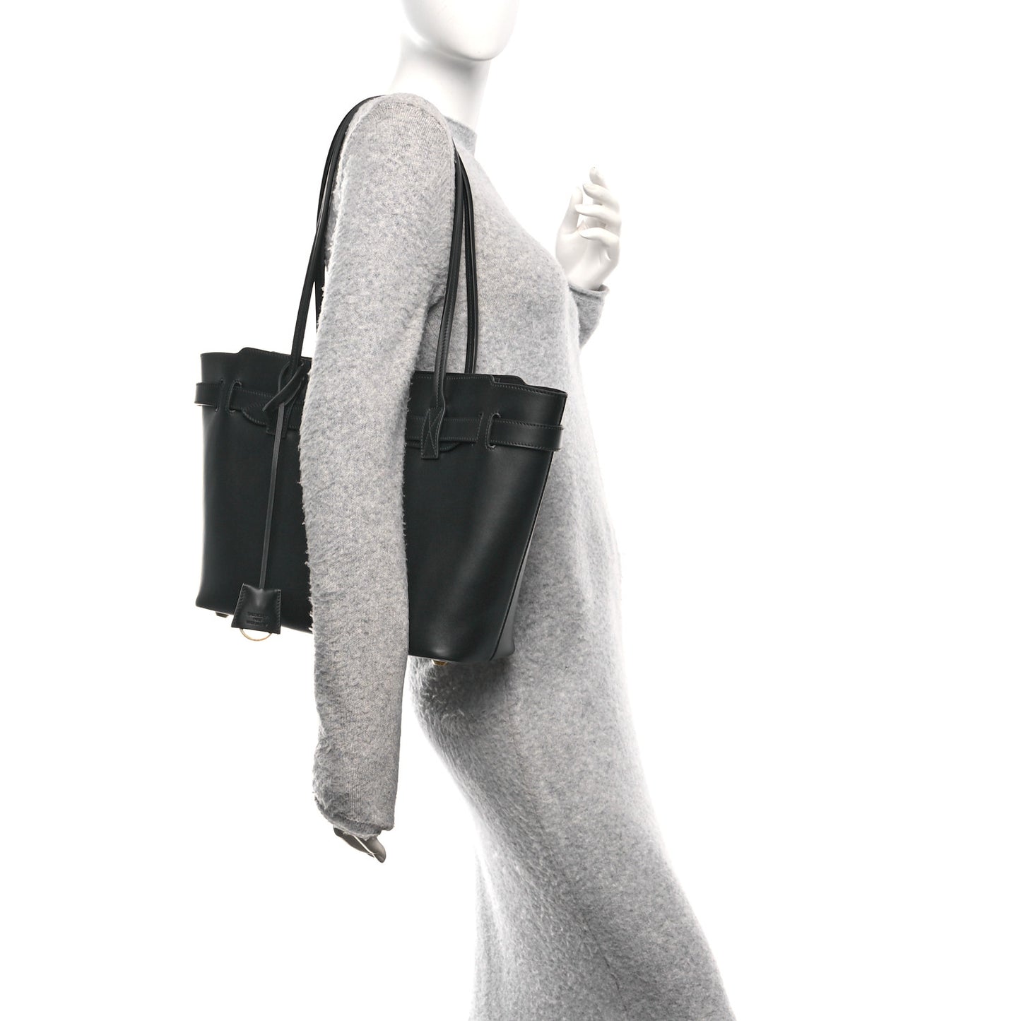 Smooth Calfskin Medium Bel Tote Bag Black