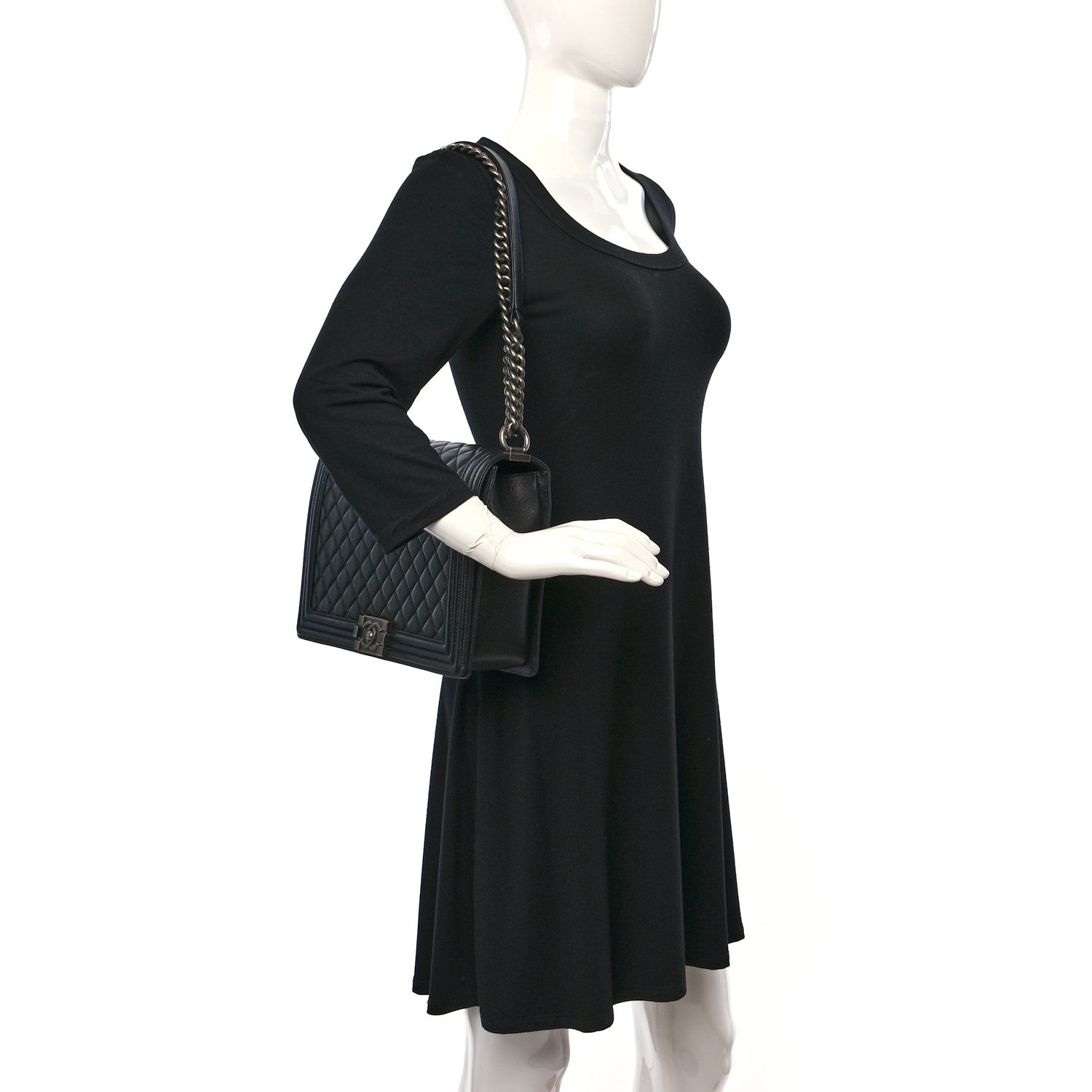 Chanel Caviar Quilted Large Boy Flap Black 2 of 12