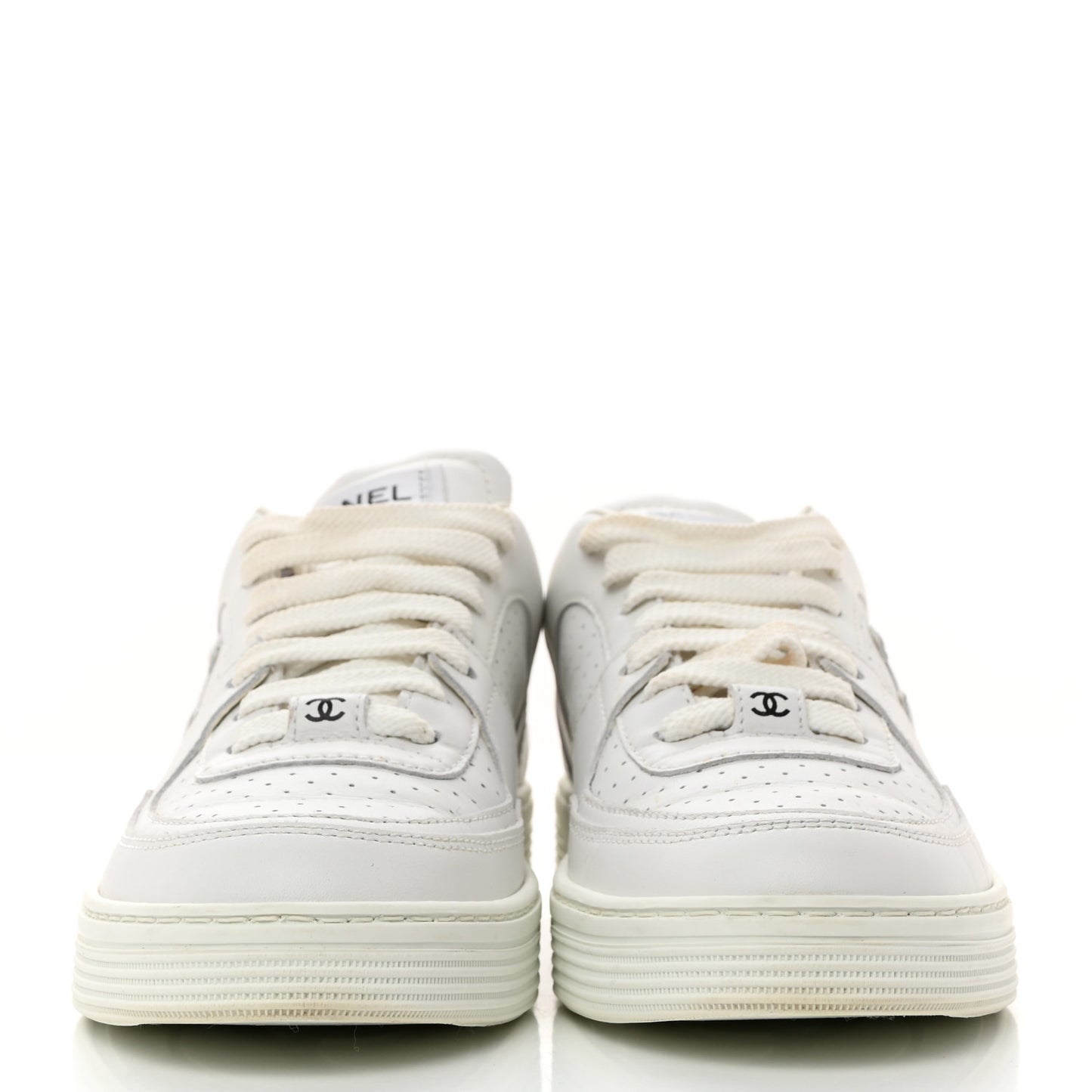 Calfskin CC Womens Sneakers 36.5 White