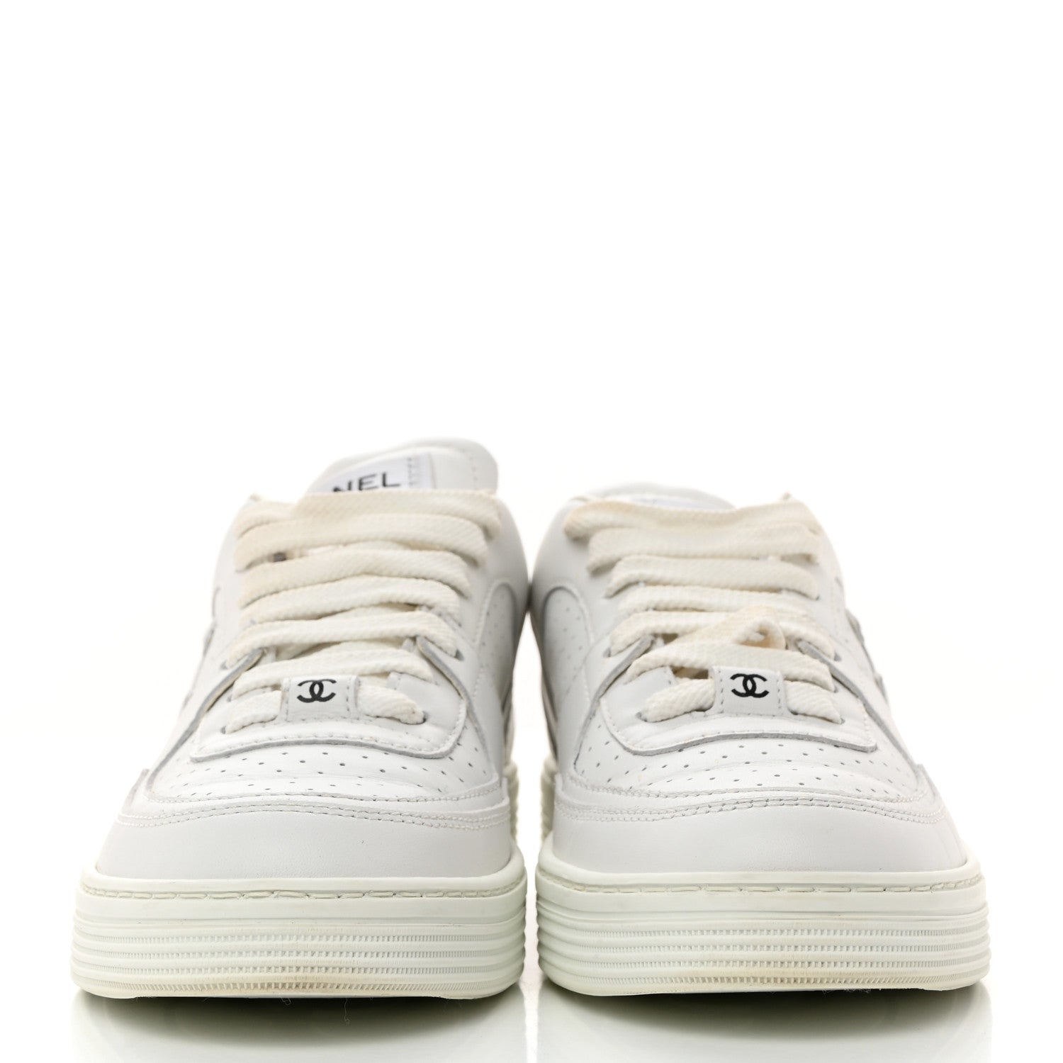 Chanel Calfskin CC Womens Sneakers 36.5 White 2 of 9