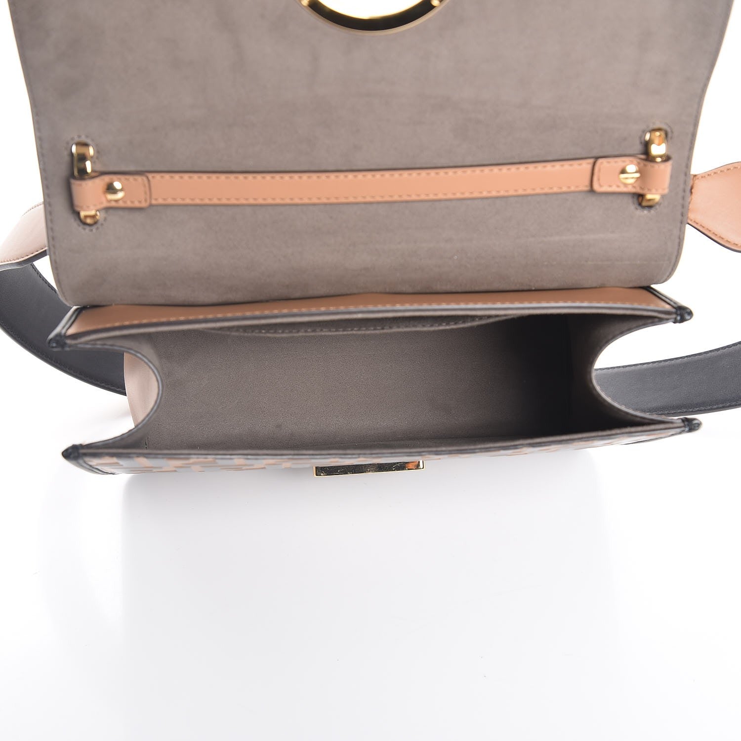 Fendi Vitello Century F is Fendi FF Embossed Kan I Shoulder Bag Orzo Tobacco 6 of 9