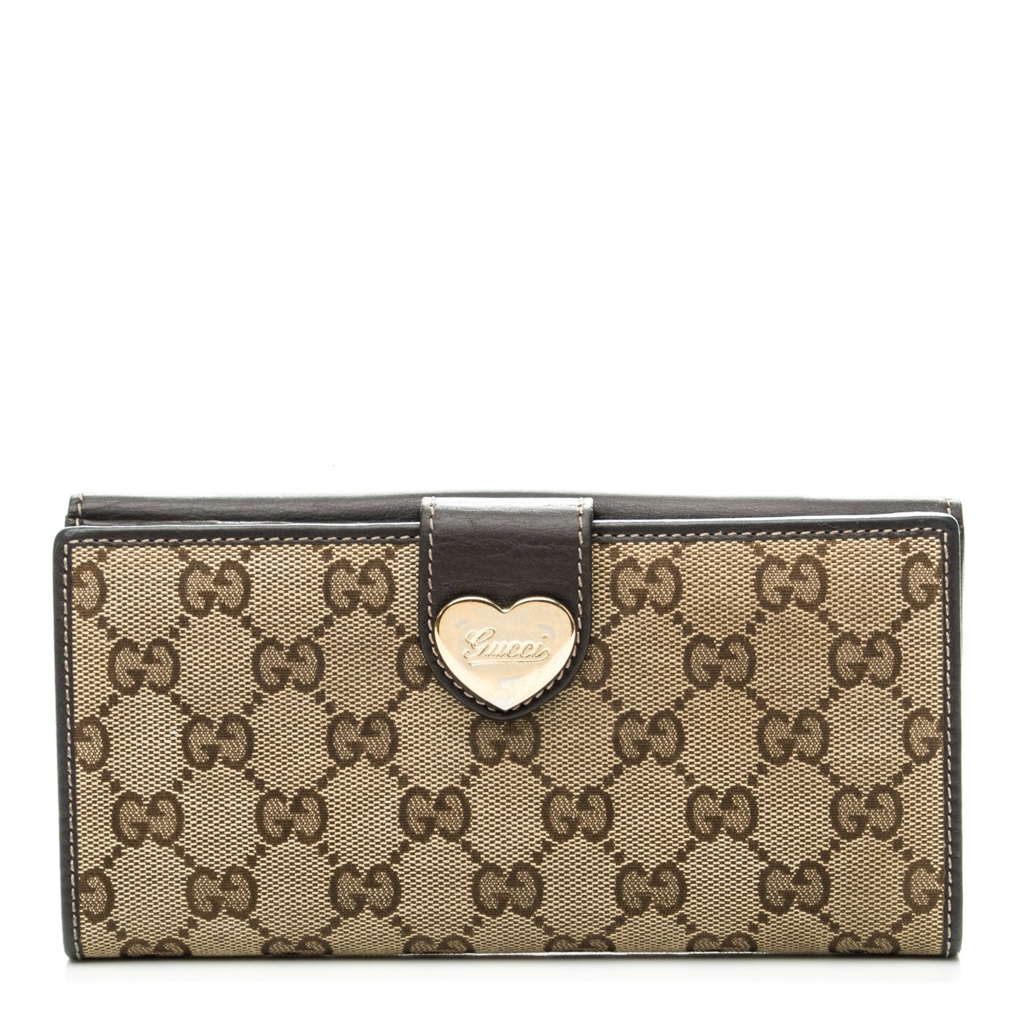 Monogram Heart Continental Wallet Dark Brown