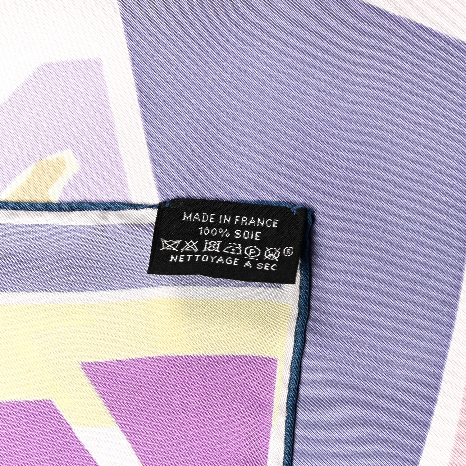 Hermes Silk Jersey Sea Surf and Fun Scarf 90 Rose Pale Mauve Jaune Soufre 6 of 6
