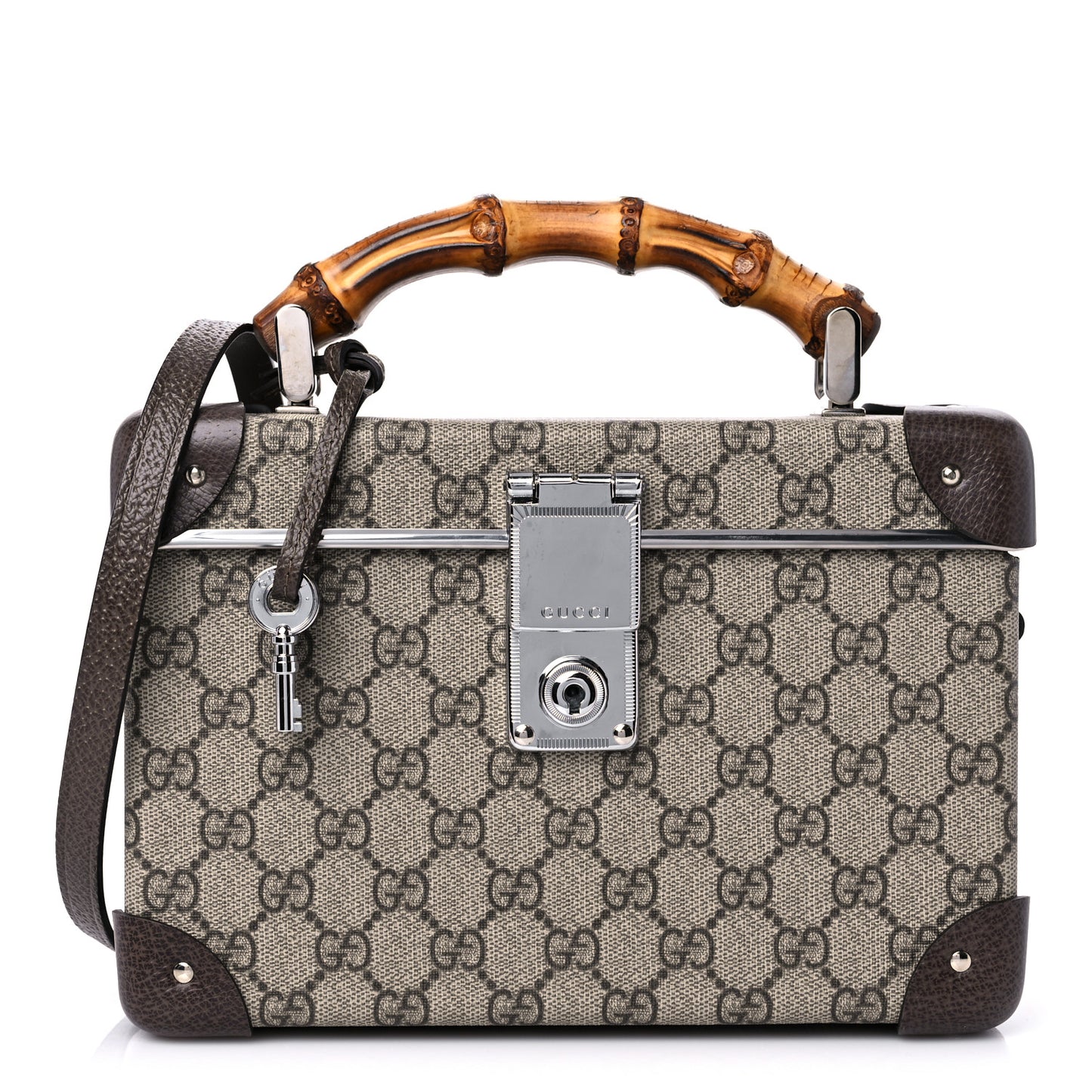 GG Supreme Monogram Globe-Trotter Beauty Case Brown