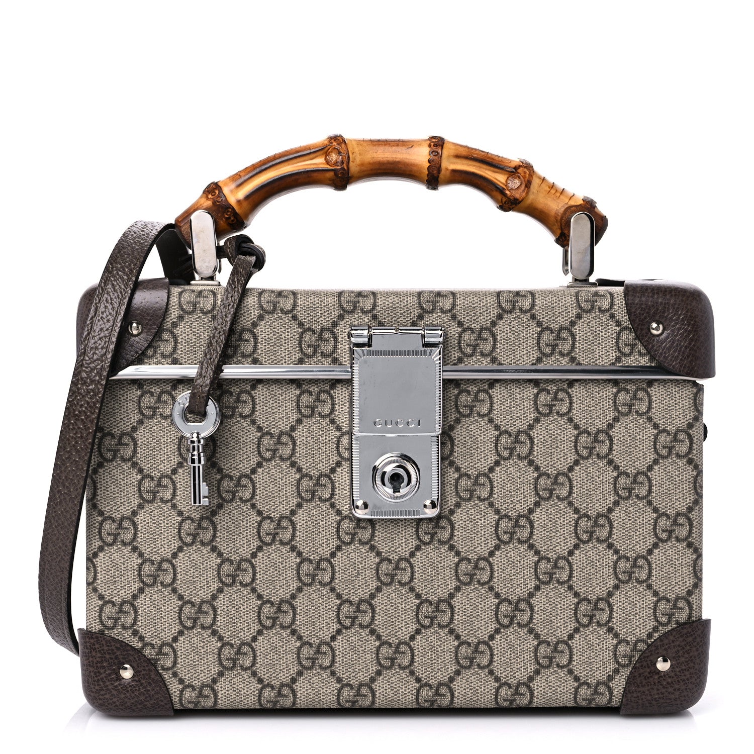 Gucci GG Supreme Monogram Globe-Trotter Beauty Case Brown 1 of 8