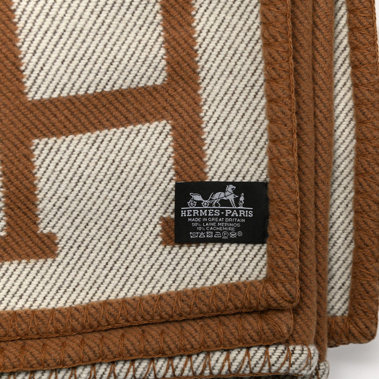 Wool Cashmere Avalon Blanket Ecru Camel