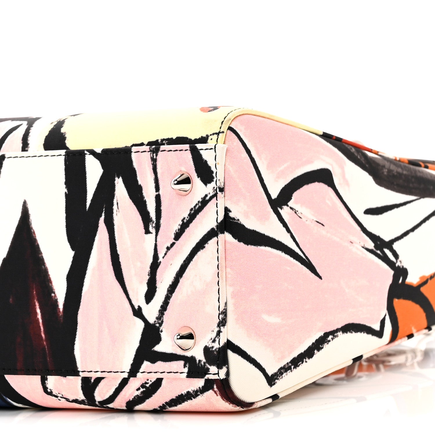 Christian Dior Canvas Graffiti Floral Printed Medium Lady Dior Multicolor 10 of 10